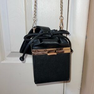 Small black square purse